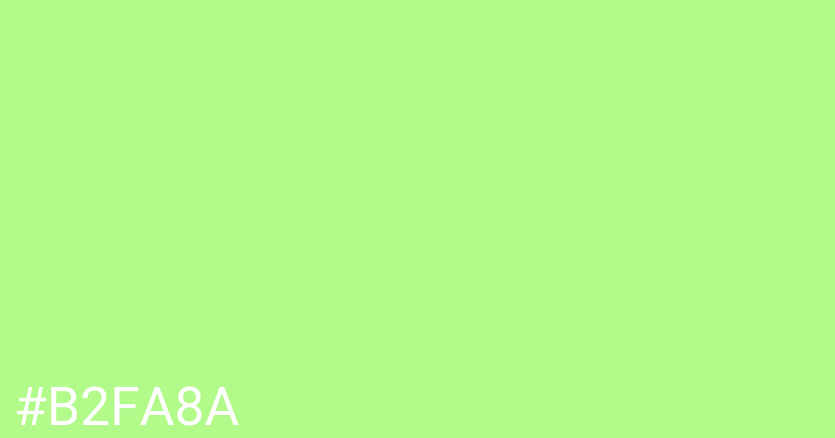 Hex color #b2fa8a graphic