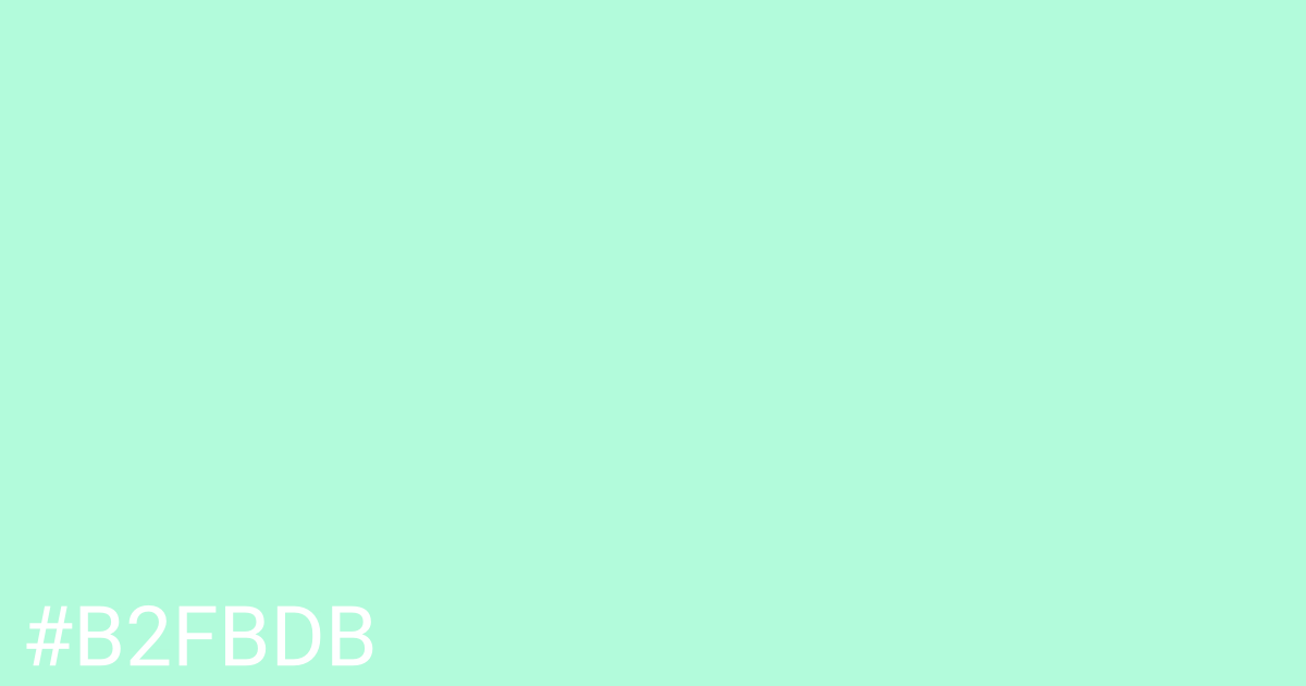 Hex color #b2fbdb graphic