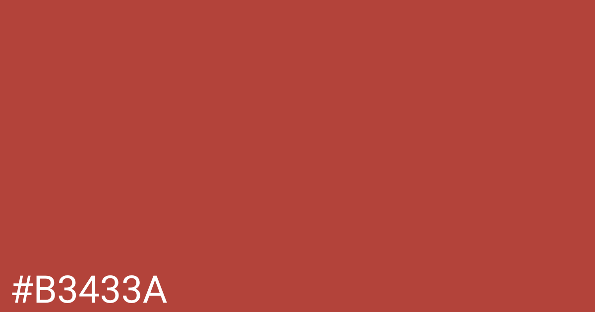 Hex color #b3433a graphic