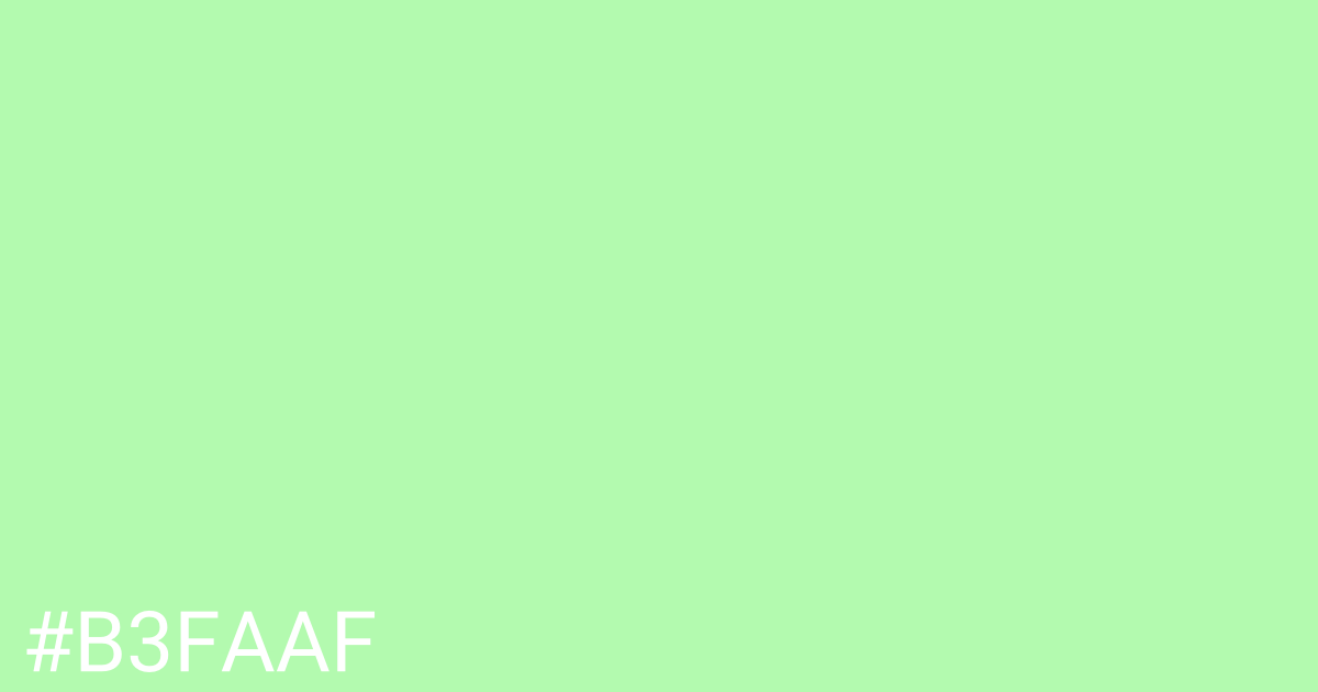 Hex color #b3faaf graphic