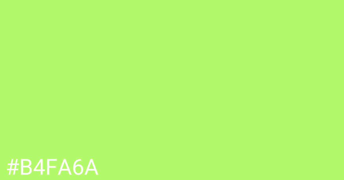 Hex color #b4fa6a graphic