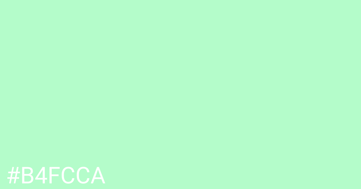 Hex color #b4fcca graphic