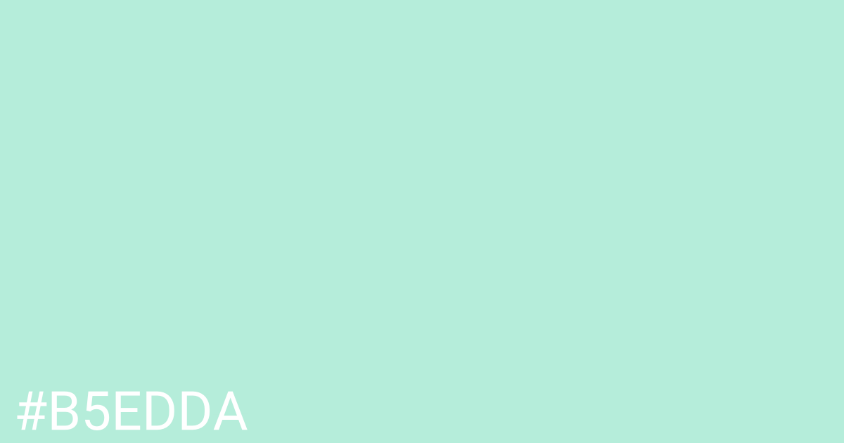 Hex color #b5edda graphic