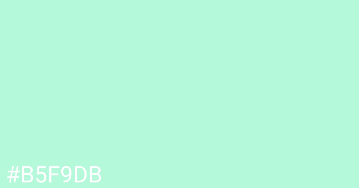 Hex color #b5f9db graphic