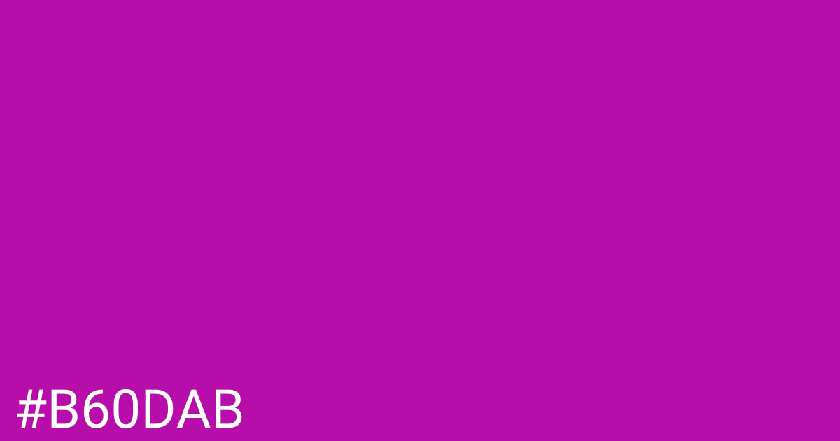 Hex color #b60dab graphic