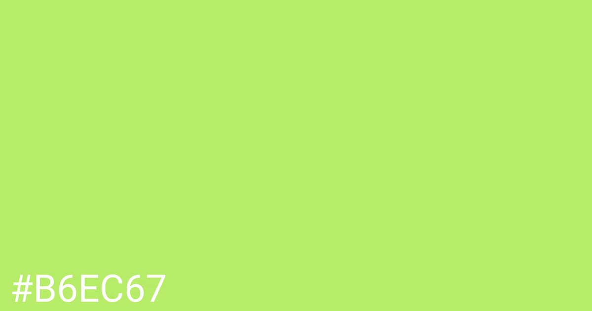 Hex color #b6ec67 graphic