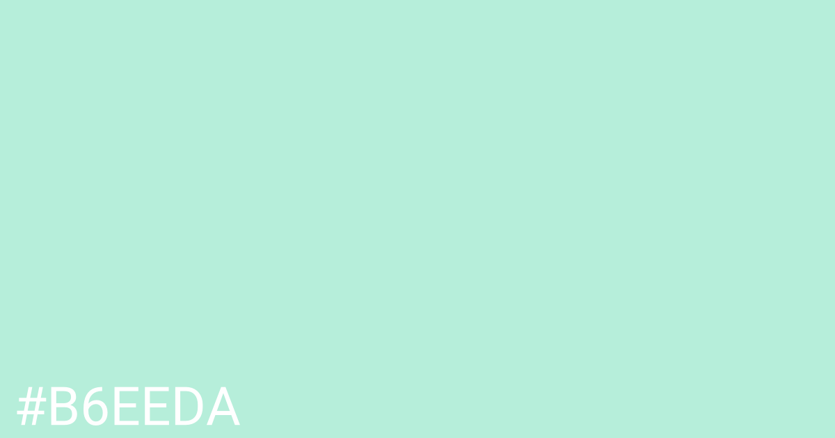 Hex color #b6eeda graphic