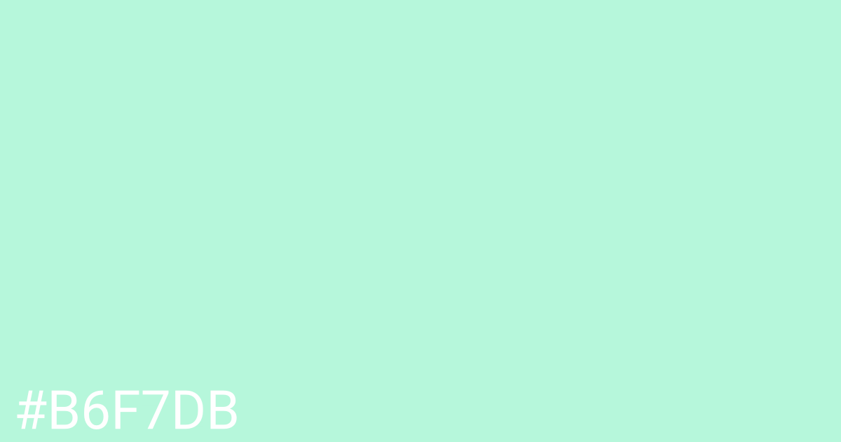 Hex color #b6f7db graphic