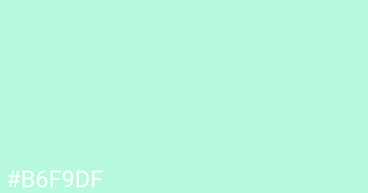 Hex color #b6f9df graphic