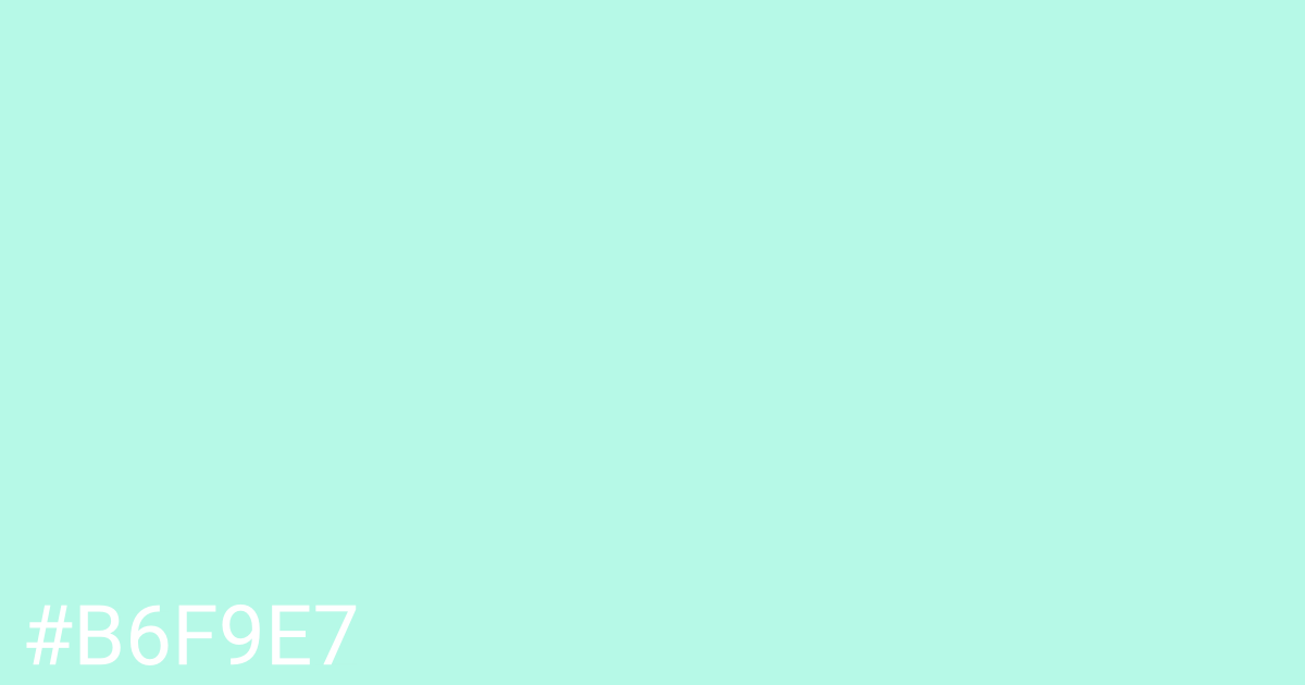 Hex color #b6f9e7 graphic