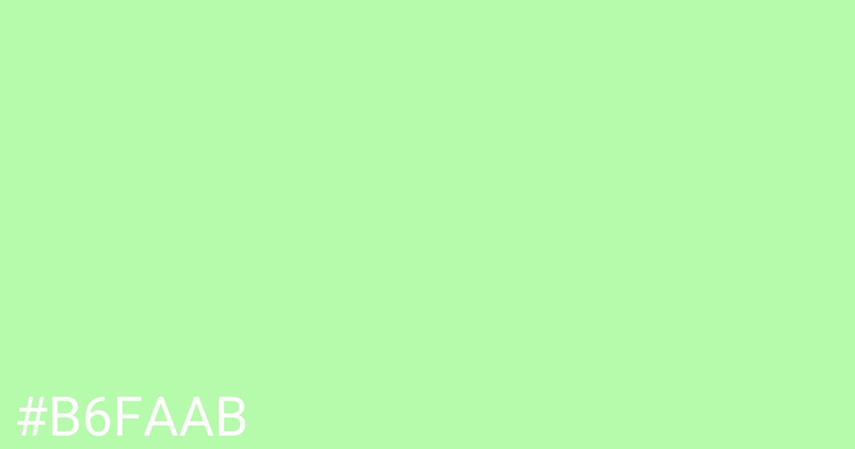 Hex color #b6faab graphic