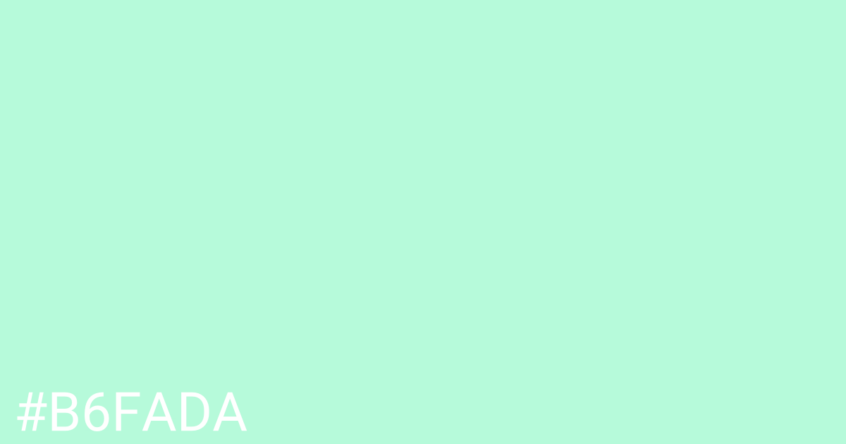 Hex color #b6fada graphic