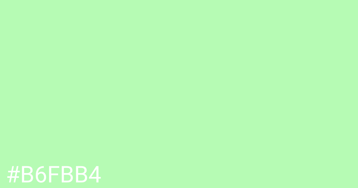 Hex color #b6fbb4 graphic