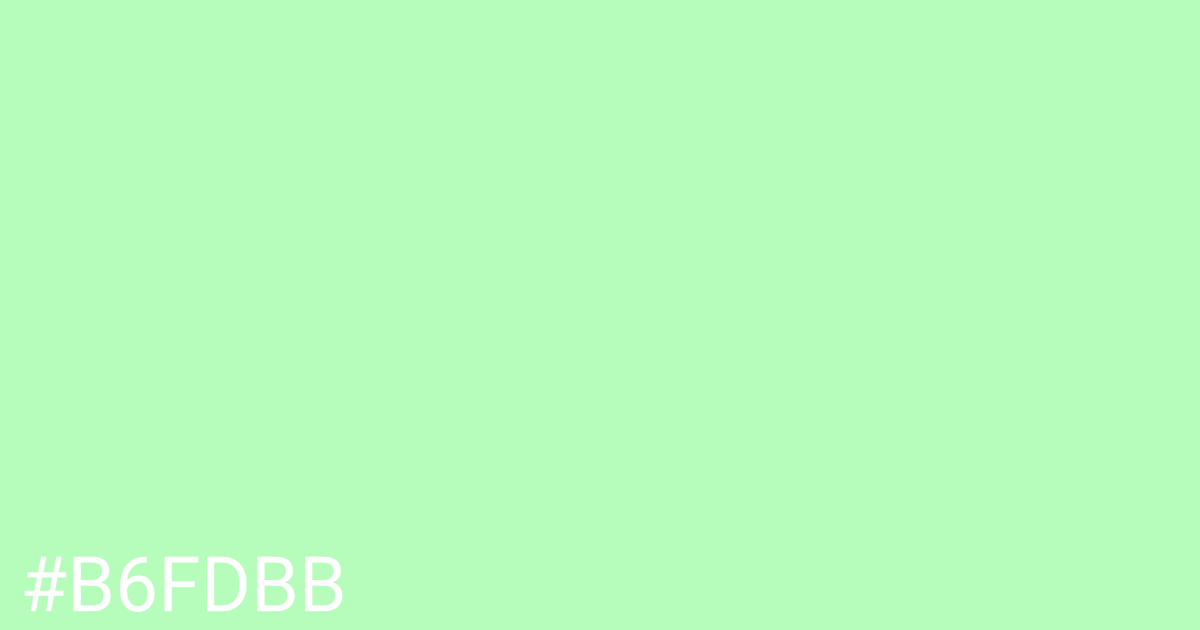 Hex color #b6fdbb graphic