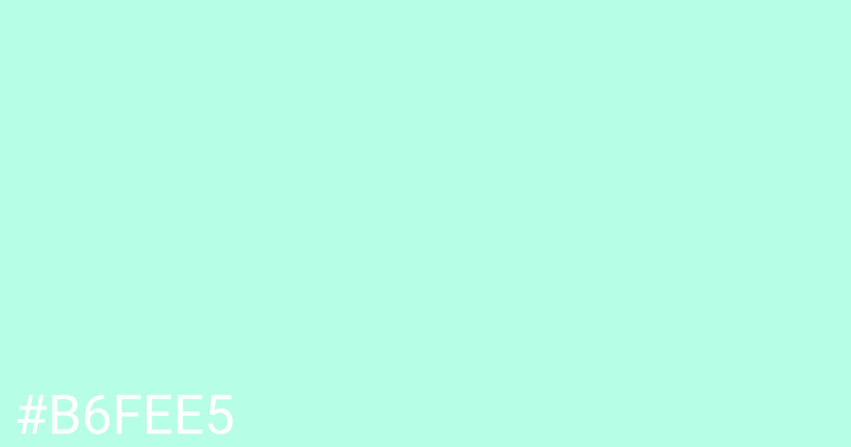 Hex color #b6fee5 graphic