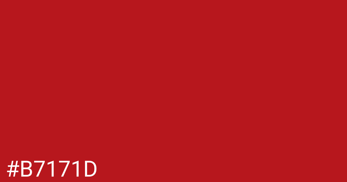 Hex color #b7171d graphic