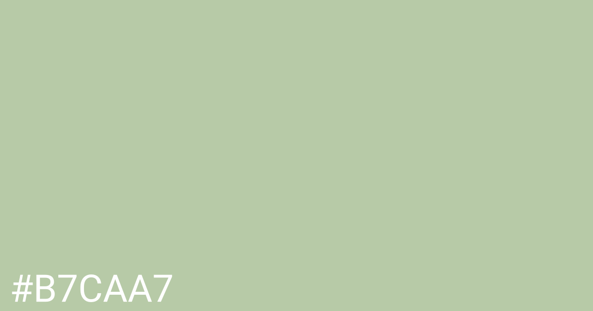 Hex color #b7caa7 graphic