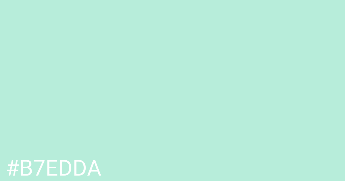 Hex color #b7edda graphic