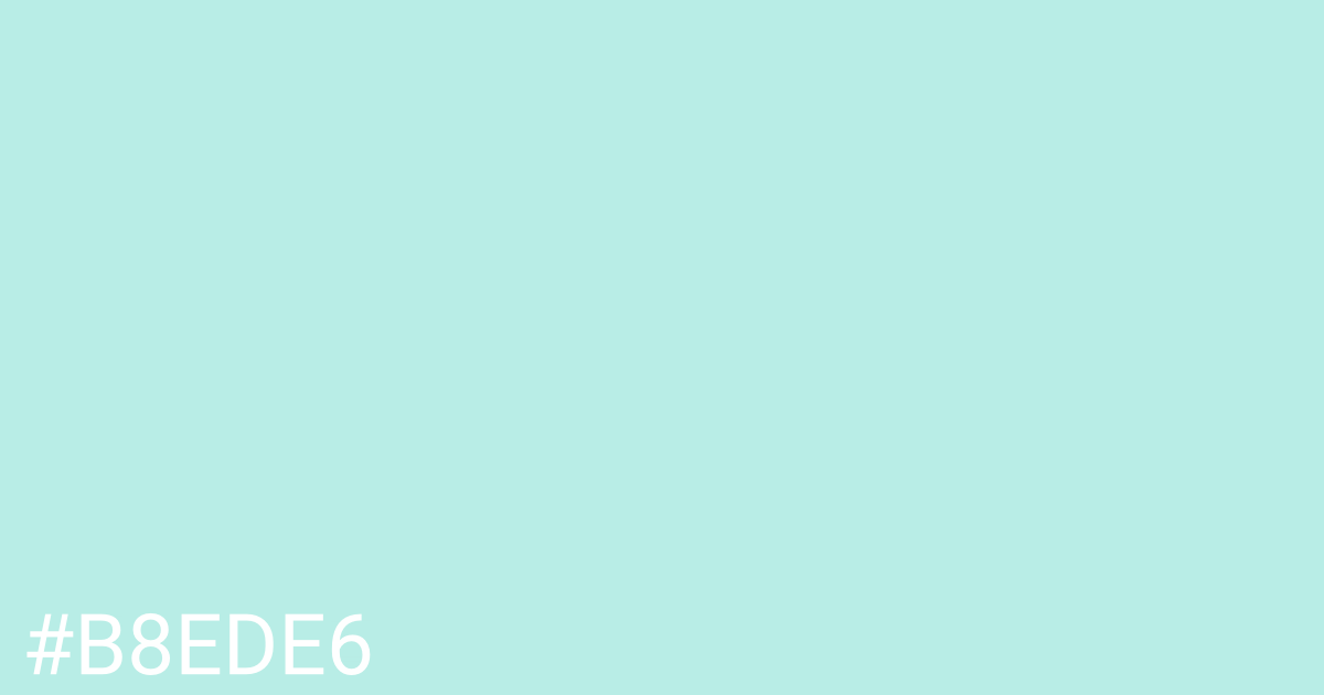 Hex color #b8ede6 graphic