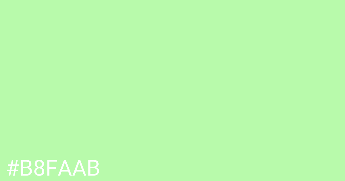 Hex color #b8faab graphic