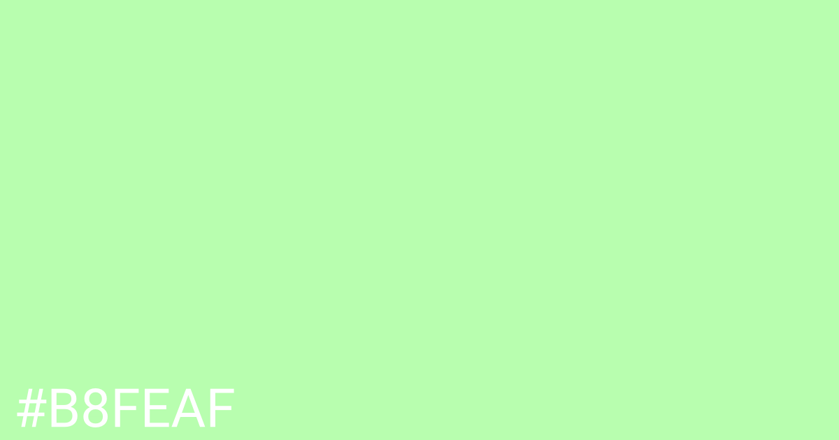 Hex color #b8feaf graphic