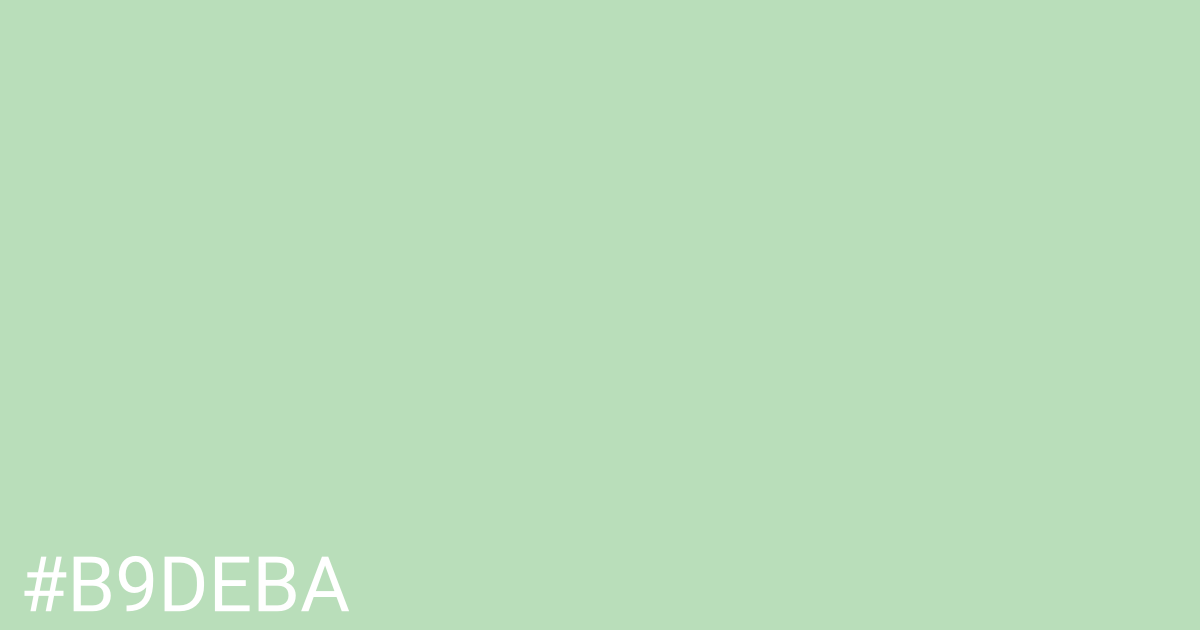 Hex color #b9deba graphic