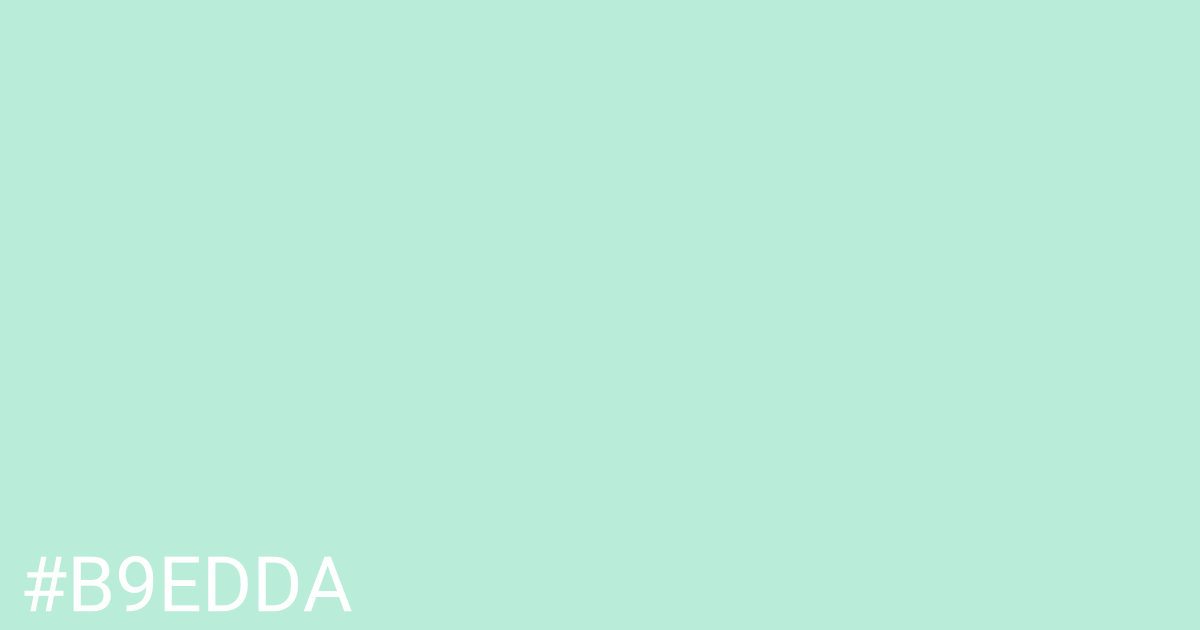 Hex color #b9edda graphic