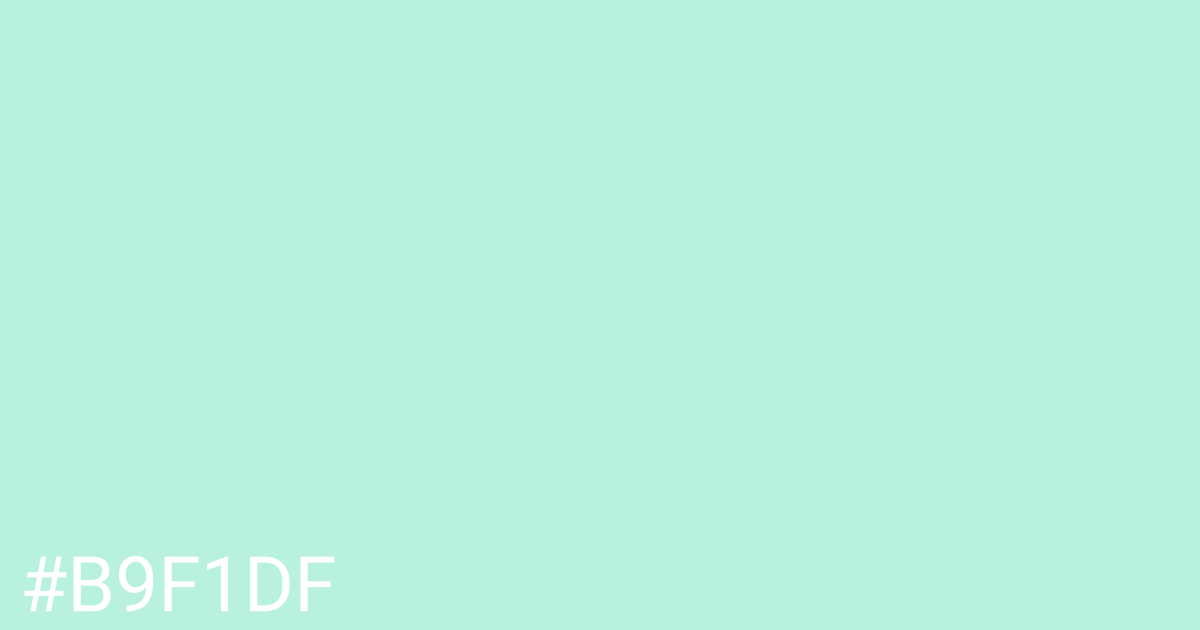 Hex color #b9f1df graphic