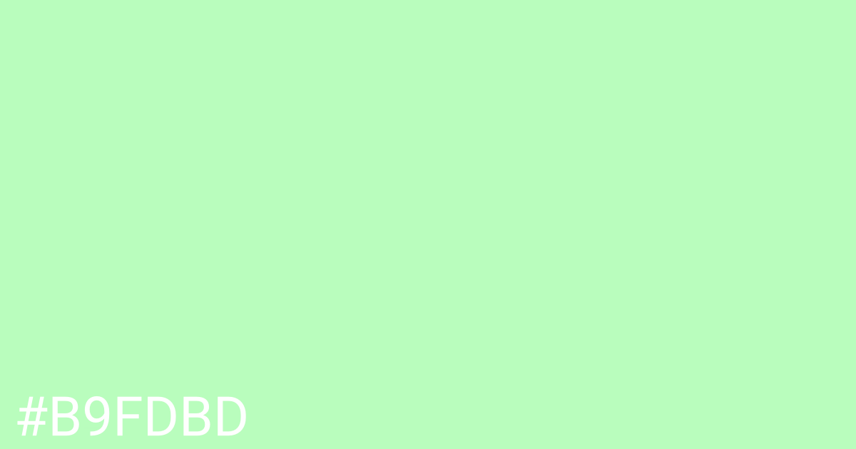 Hex color #b9fdbd graphic