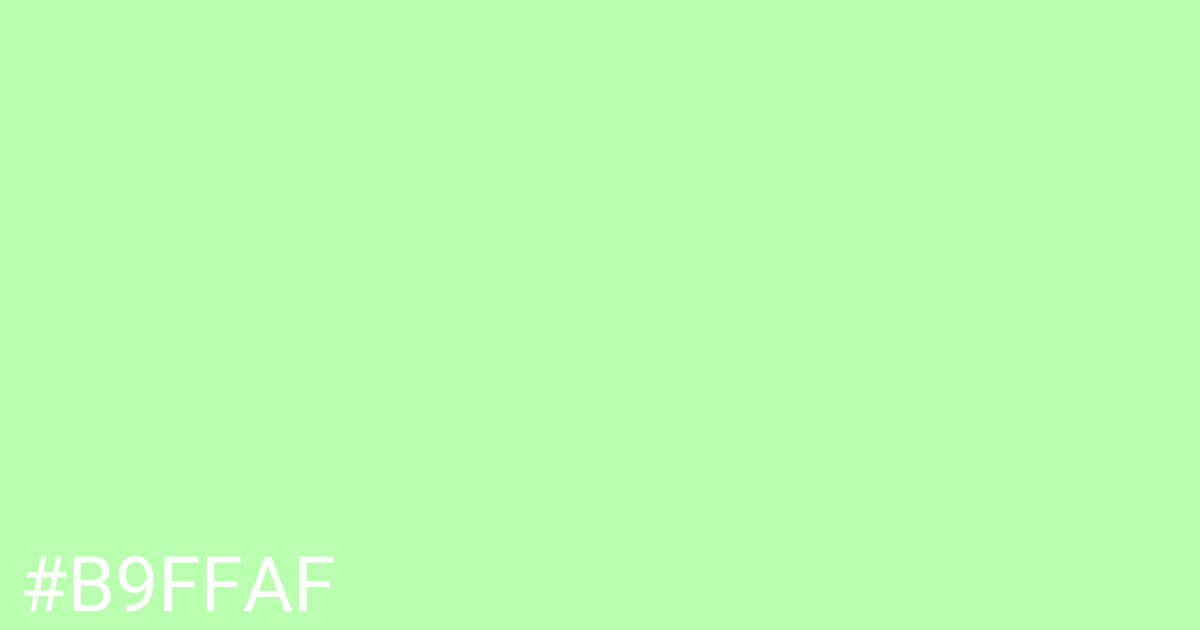 Hex color #b9ffaf graphic