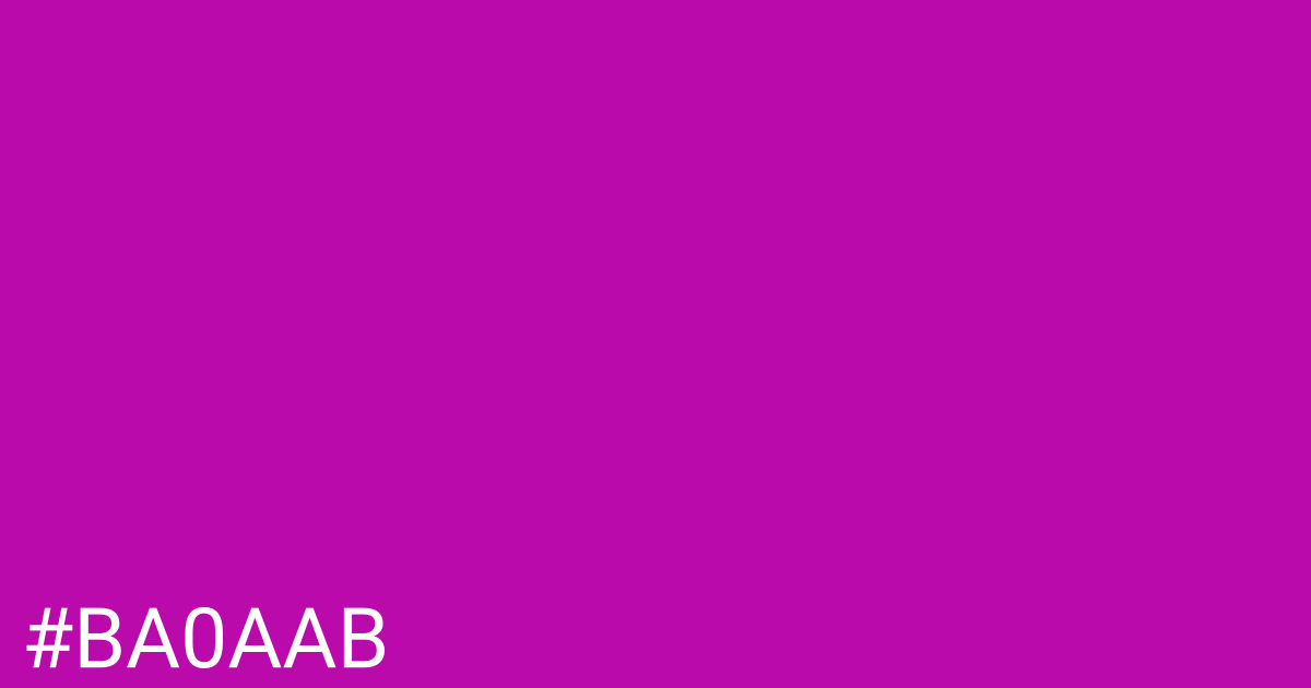 Hex color #ba0aab graphic