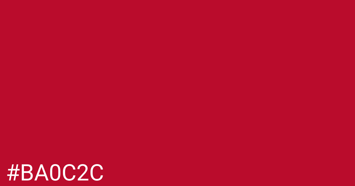 Hex color #ba0c2c graphic
