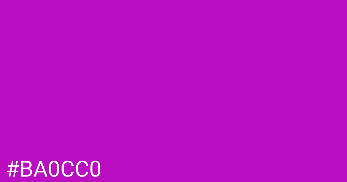 Hex color #ba0cc0 graphic