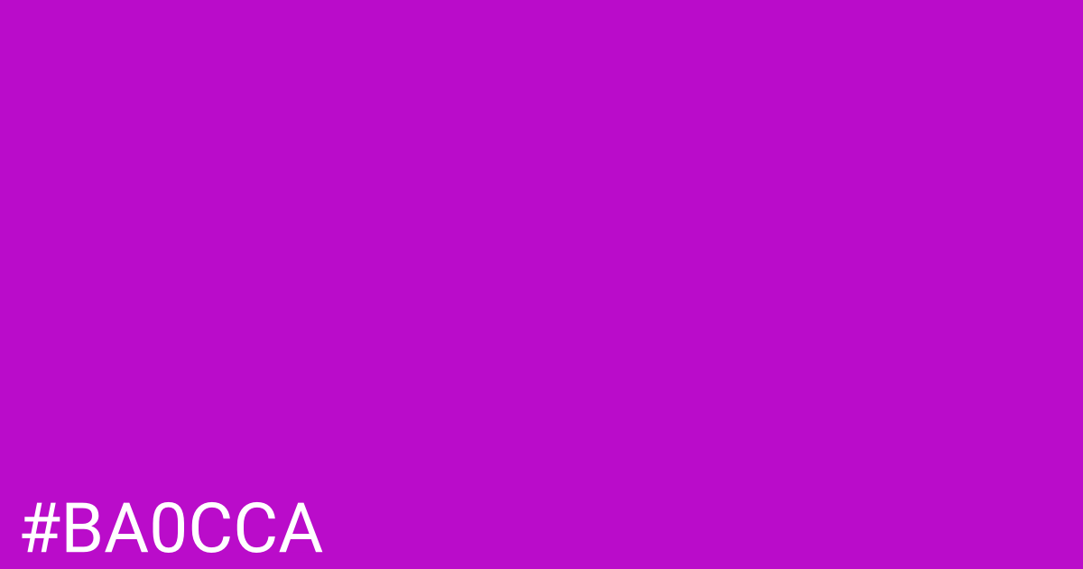 Hex color #ba0cca graphic