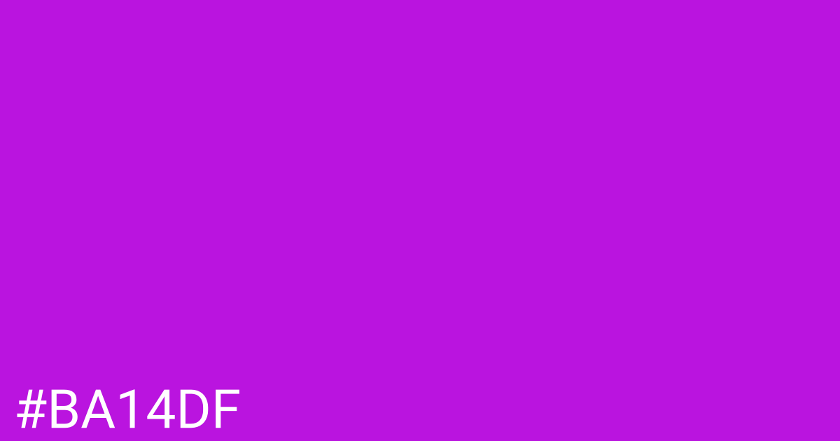 Hex color #ba14df graphic