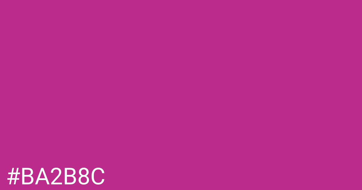 Hex color #ba2b8c graphic