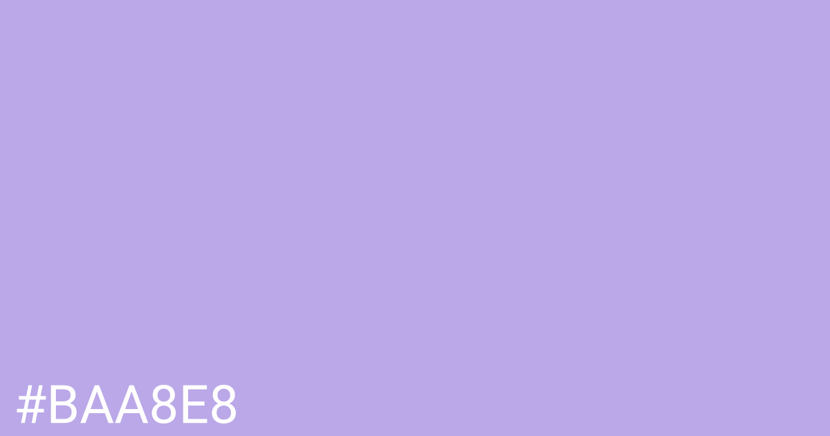 Hex color #baa8e8 graphic