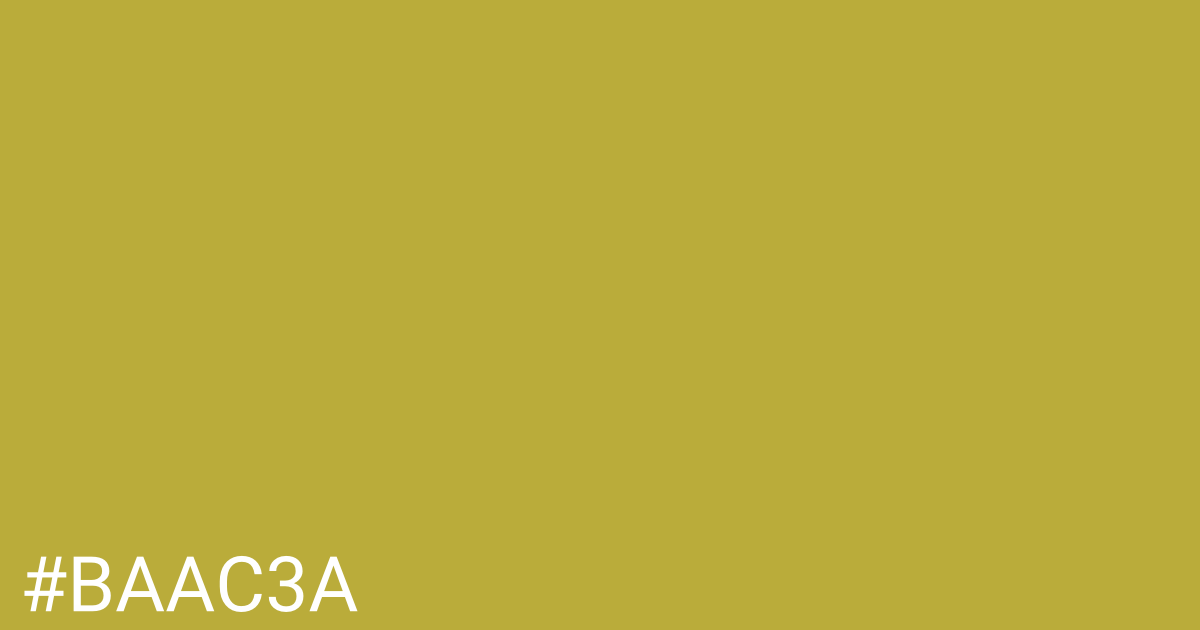 Hex color #baac3a graphic