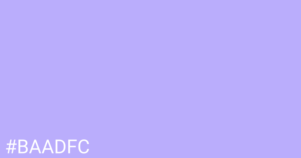 Hex color #baadfc graphic