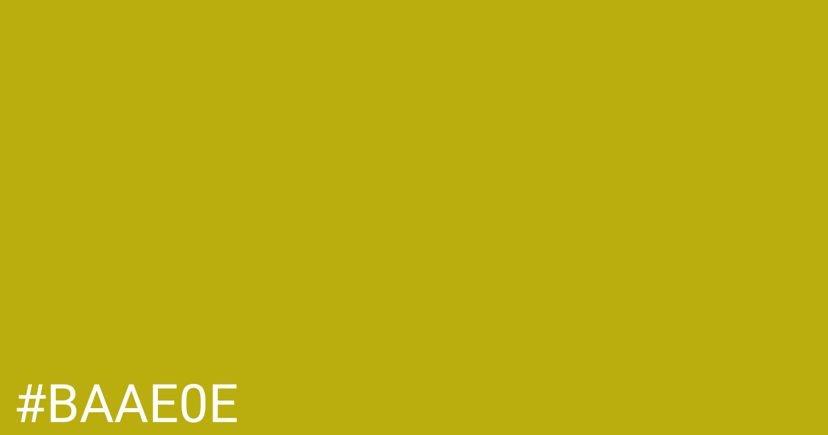 Hex color #baae0e graphic