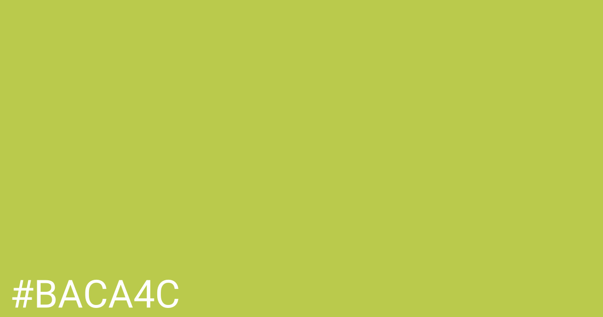 Hex color #baca4c graphic