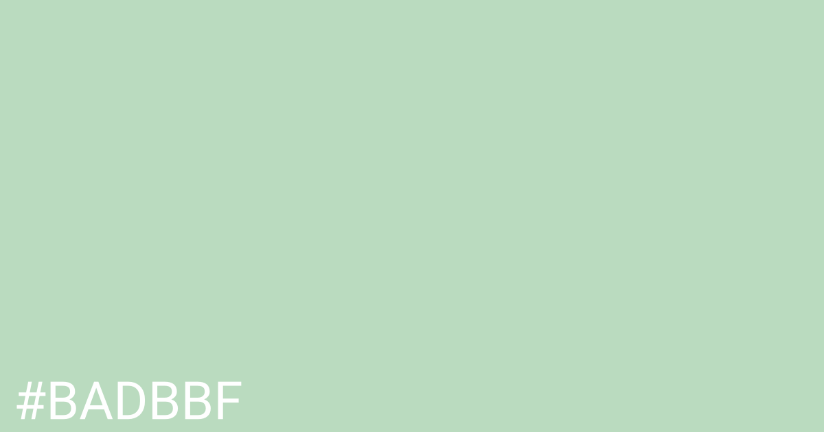 Hex color #badbbf graphic