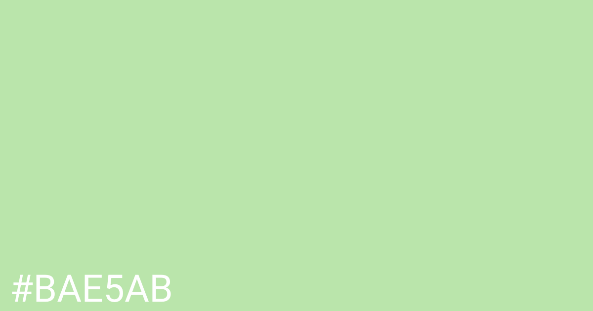 Hex color #bae5ab graphic