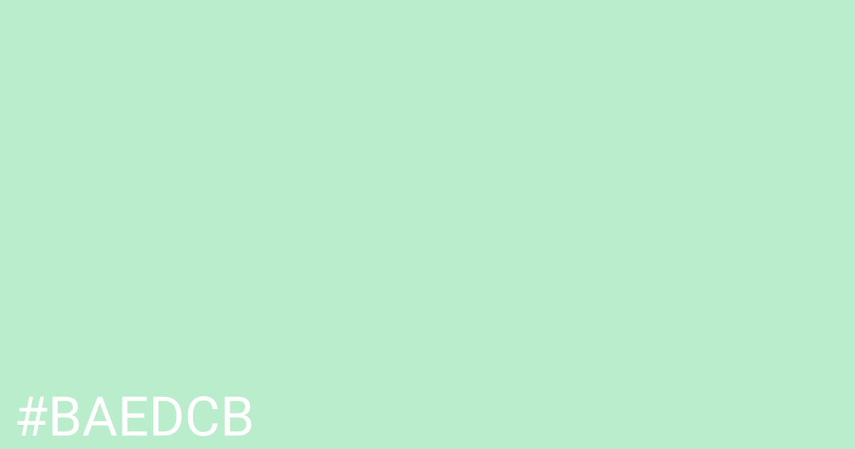 Hex color #baedcb graphic