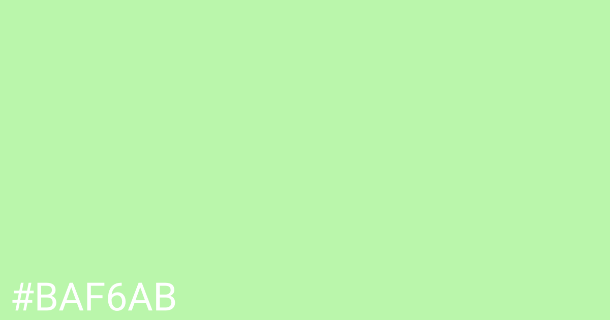 Hex color #baf6ab graphic