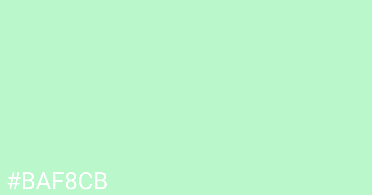 Hex color #baf8cb graphic