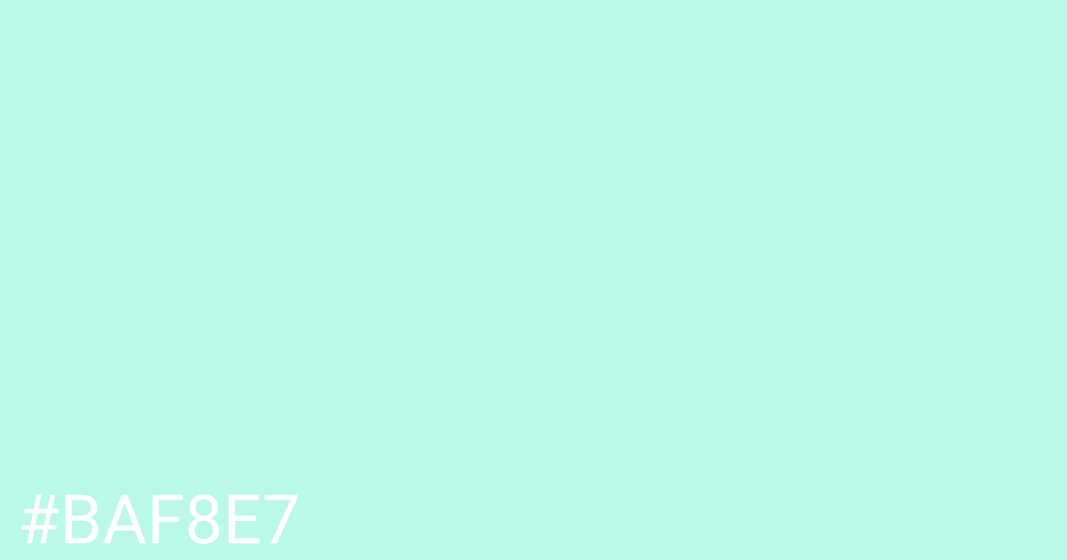 Hex color #baf8e7 graphic