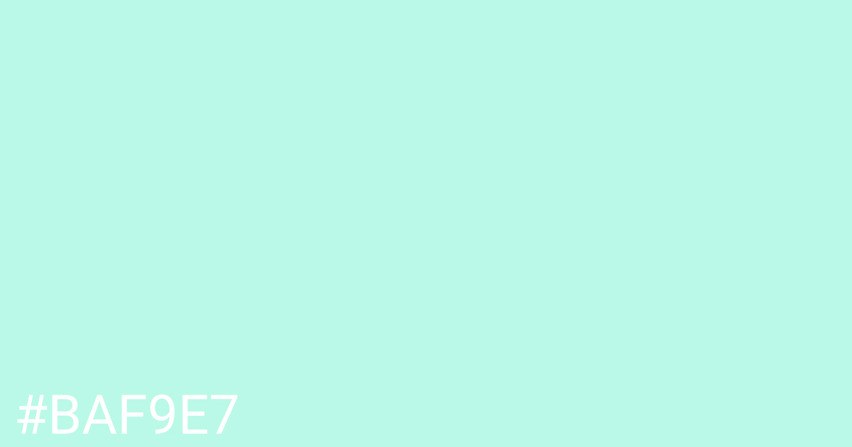 Hex color #baf9e7 graphic