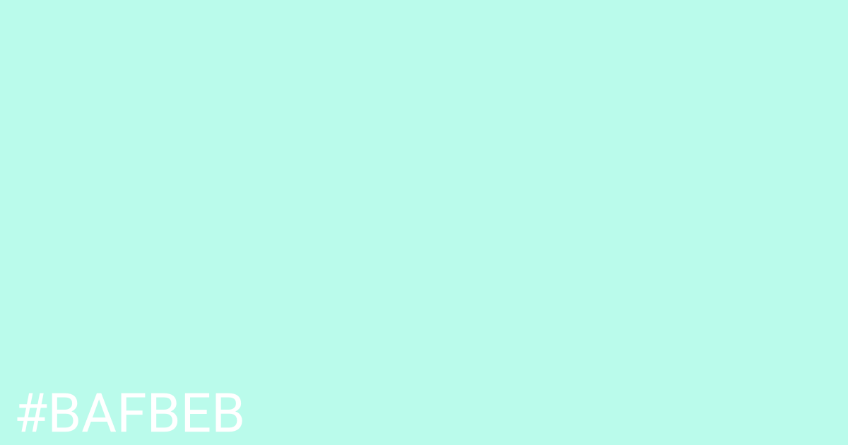 Hex color #bafbeb graphic