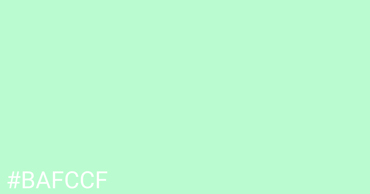 Hex color #bafccf graphic